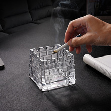 高级感烟灰缸家用客厅缸防飞灰烟盅创意个性潮流高端玻璃烟办公室
