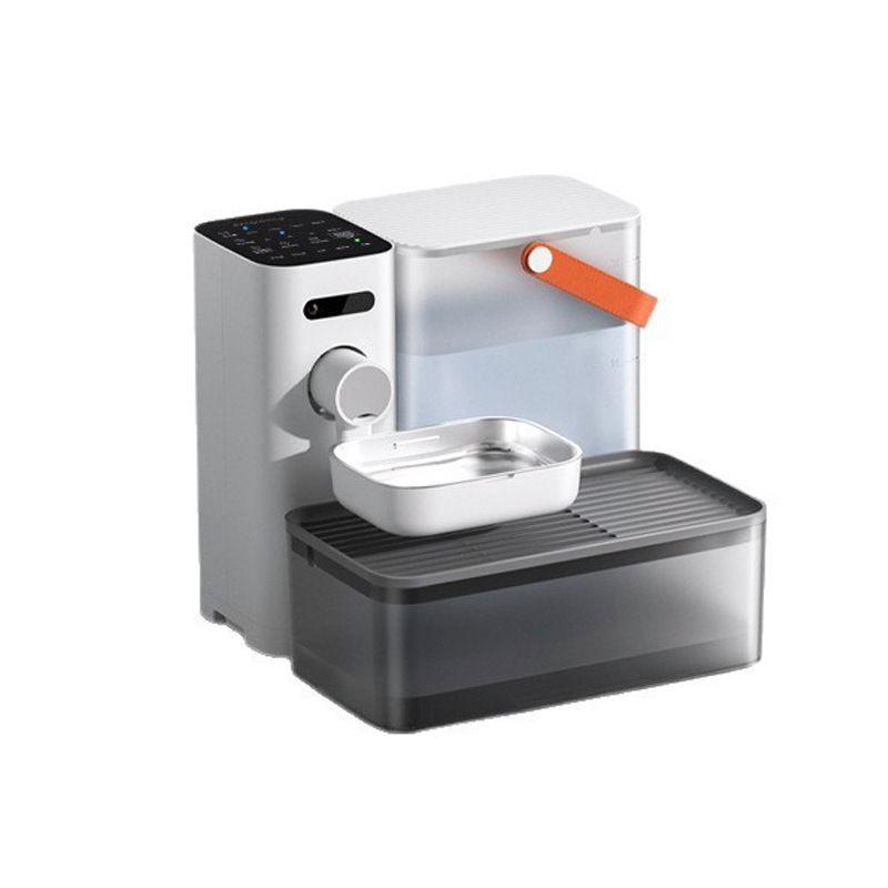 Máquina automática de agua inteligente para mascotas para gatos acero inoxidable tipo volcado inalámbrico termostático tazón de agua bebida utensilios de platos
