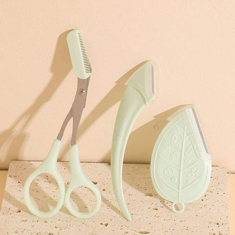 Нож для стрижки бровей с расческой и резаком для бровей с защитной сеткой