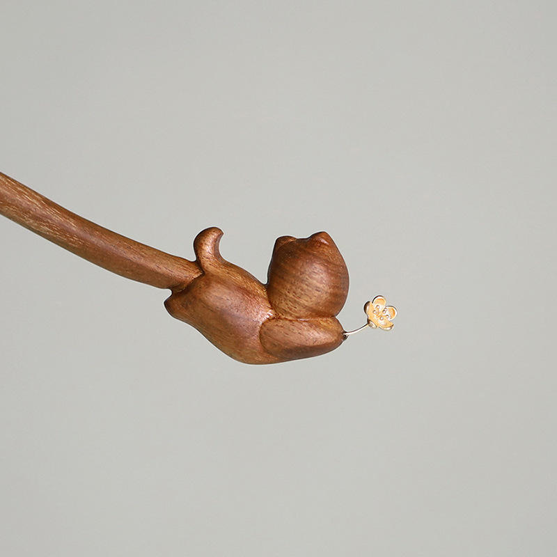 E75 [꽃 고양이 보내기] 황금 백단