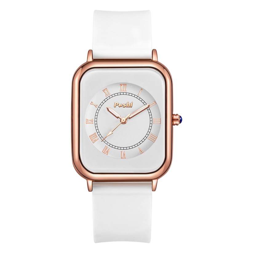 POSHI reloj de mujer popular cuadrado reloj de mujer TikTok Live impermeable de silicona par reloj de cuarzo reloj de mujer