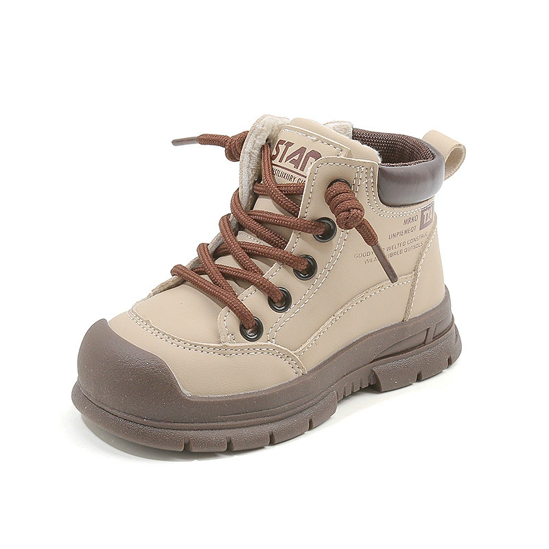 Martens, children's demi-season low boots for boys, genuine leather, American style, soft sole