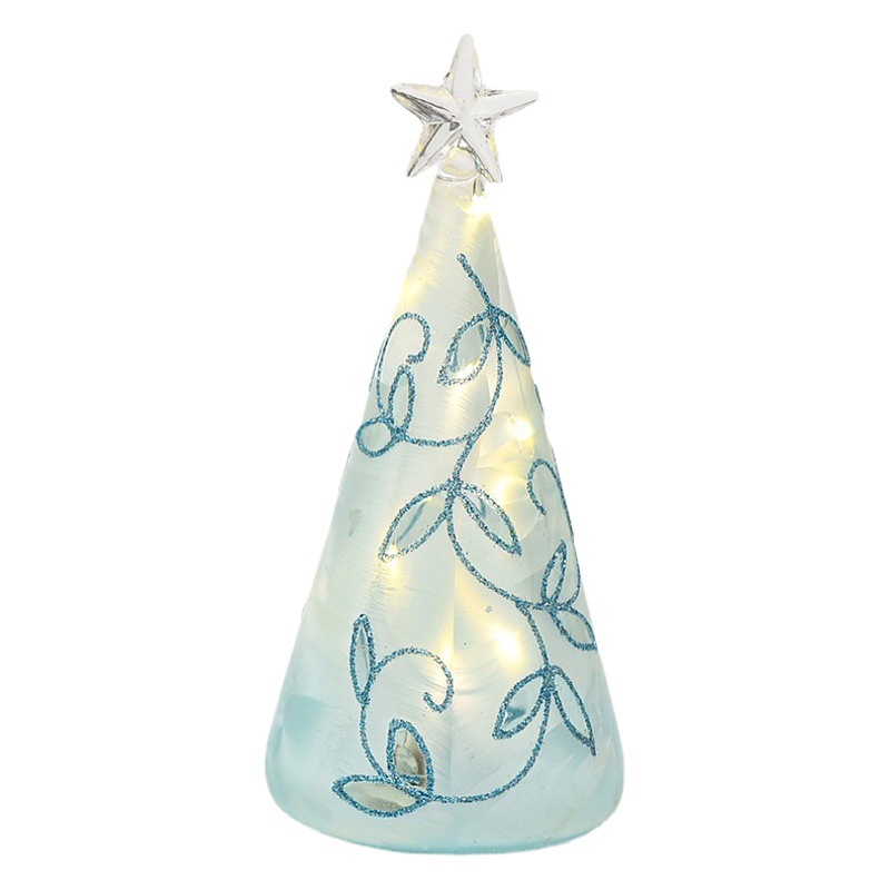 Regalo de Navidad cubierta de vidrio árbol de Navidad LED luminoso decoración de escritorio decoración de Navidad luz de la noche