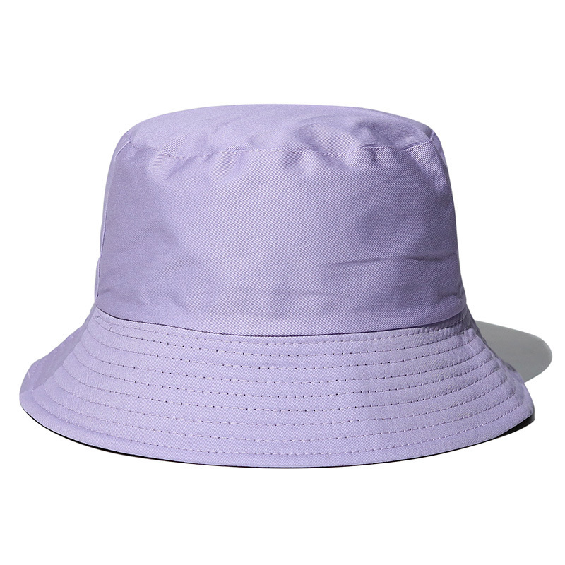 Sombrero de pescador de color sólido procesado con logotipo impreso para padres e hijos, sombrero de cubo informal para estudiantes al aire libre con protección solar y ala ancha