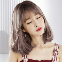 Oushuo Factory Wholesale False Hair for Women Short Pear Shaped Shoulder Full Head Wig Natural and Fluffy Collarbone Wavy Hair System