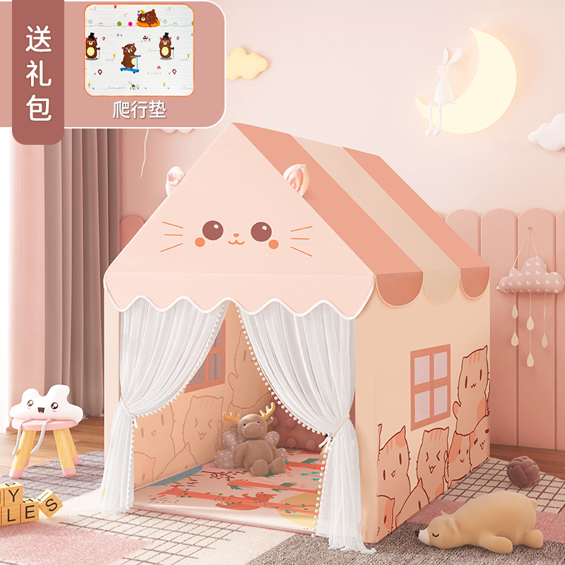 Gatos infantiles juegos de madera sólida en el interior castillo cama separada juguetes para niños y niñas al por mayor