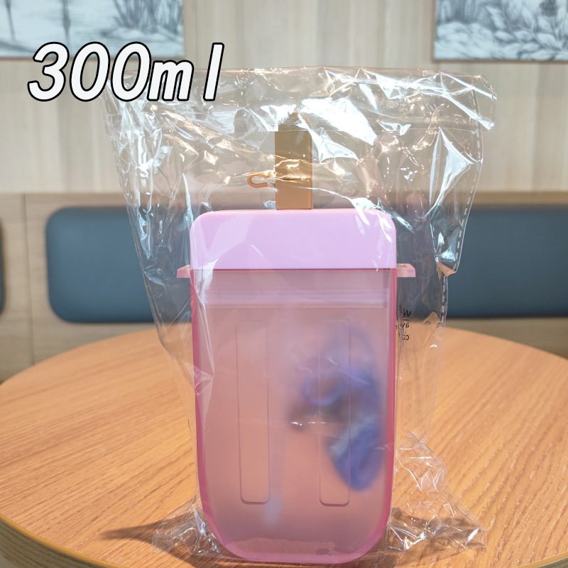 Comercio electrónico transfronterizo creativo coreano poppy strap taza de plástico AS material estándar europeo y americano elevación de la cara taza de agua fría