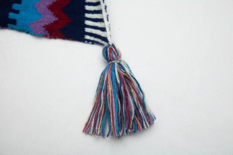 Unisex Ethnic style Yunnan travel hanging beard cape color knitted women's split cape_viptrois.com