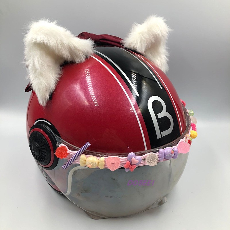 Trendy Helmet Decoration with 3D Cat Ears for Motorcycles, Electric Scooters, and Skiing Helmets, Delivery Accessories for Goddesses