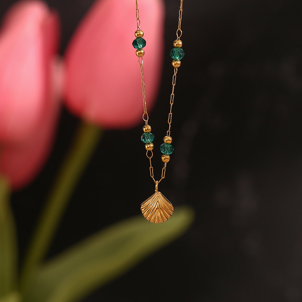 Fashion Shell Stainless Steel Plating Pendant Necklace 1 Piece