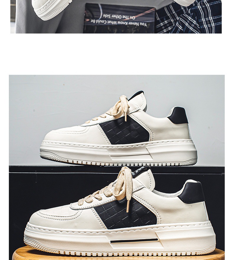 ShoeGlobe Herrenschuhe Herbst/Winter 2025: Modische, weiße Freizeitschuhe mit dicker Sohle – trendige und vielseitige High-End-Sportschuhe._voghion.com