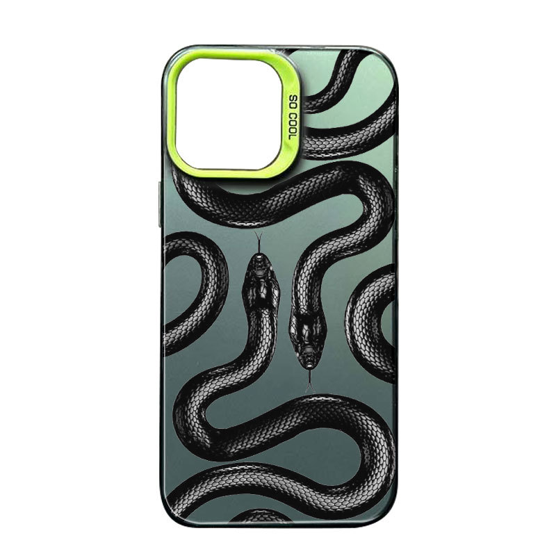 Colorido plata negro rey serpiente para iPhone15 teléfono móvil caso Apple 14/13pro Max protección resistente a la gota todo incluido