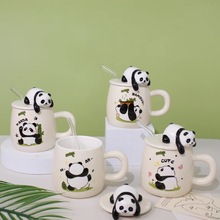 创意个性熊猫3D立体造型马克杯可爱陶瓷咖啡杯伴手礼卡通动物杯子