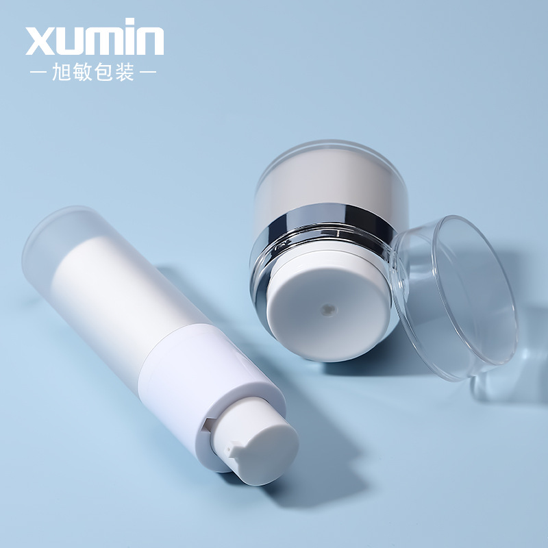 Conjunto de cosméticos botella esmerilado blanco 30ml botella de vacío giratoria crema de ojos sub-botella 30g crema squeeze jar
