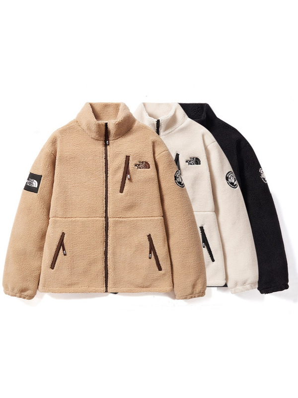 北家冬季羊羔棉服绣花logo外贸跨境品牌潮牌TF立领男情侣外套1916|undefined