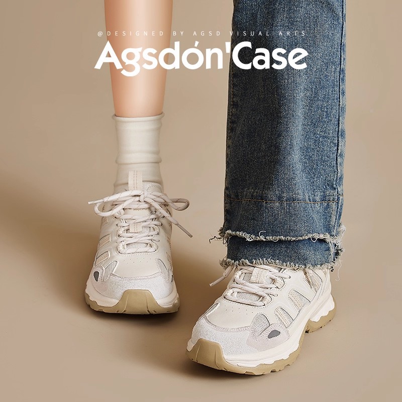 Augu Shi Deng zapatillas deportivas blancas para mujeres 2026 nueva primavera ligera y casuales de montaña zapatos de suela gruesa