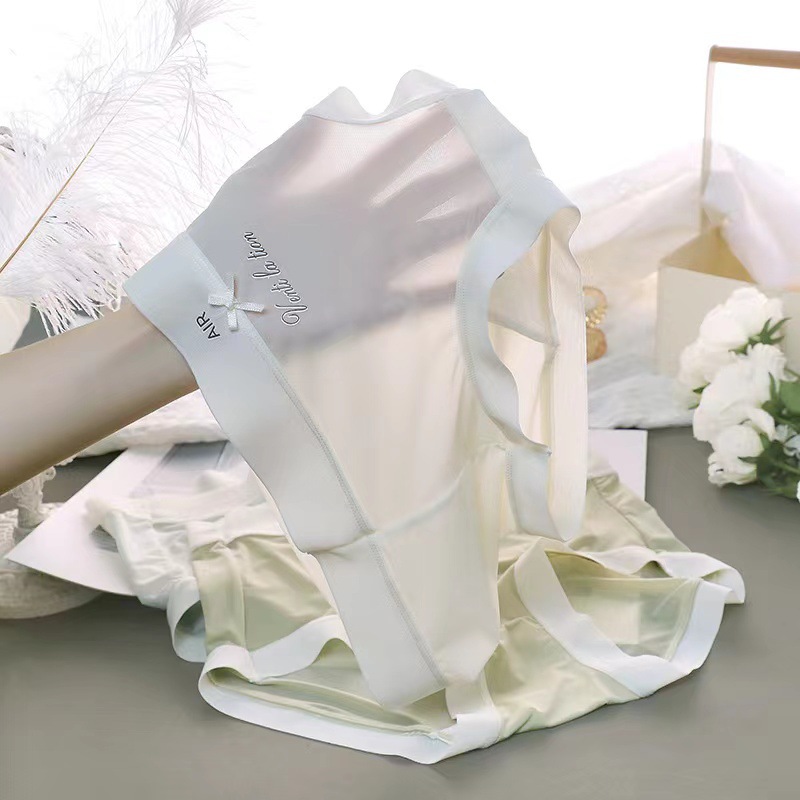 Pantalones de algodón de hielo japonés sin trazas de entrepierna para mujeres de cintura media alta, cómodo, suave, transpirable, desnudo, triángulo desnudo, elevación de cadera