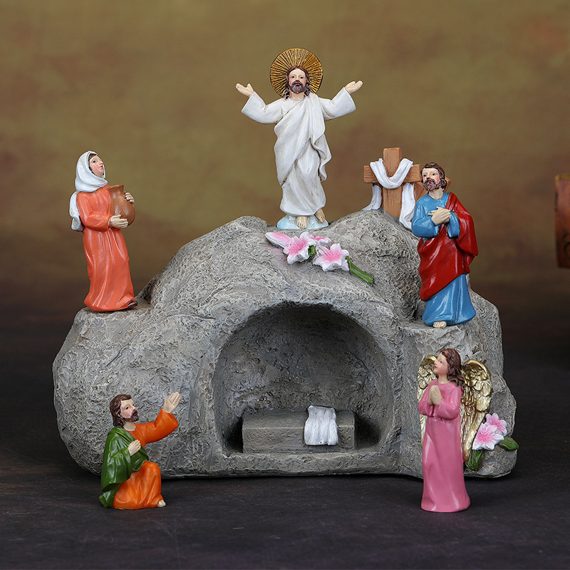 Escenas de Pascua realistas transfronterizas decoraciones creativas personajes clásicos regalos de vacaciones decoración artesanía de resina