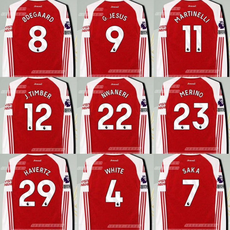 2526 Football Jersey Saka, Rais, Odegaard, Gozhe, Kai, Rodri, Foden, Haaland, Long Sleeve