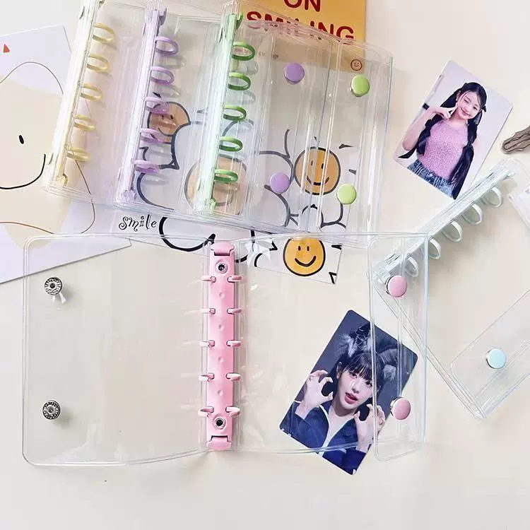 A7双扣透明PVC软壳彩夹活页咕卡本手帐本拍立得相册贴纸收纳本
