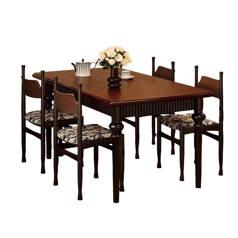 Mesa de comedor de madera maciza estilo francés antiguo mesas plegables domésticas pequeñas mesas de comedor contra la pared ahorrar espacio mesas cuadradas retro