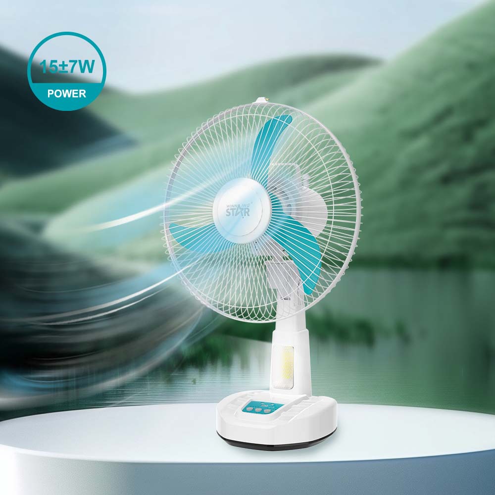 Winning star transfronterizo ABS de 12 pulgadas ventilador de tres páginas velocidad del viento de tres velocidades con sacudir la cabeza Ventilador eléctrico de escritorio AC/DC