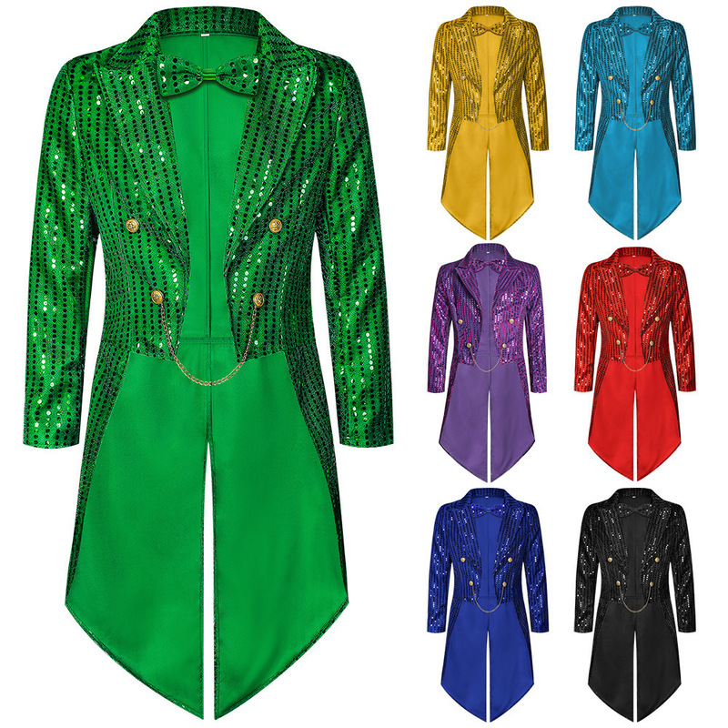 Amazon Cross-Border Foreign Trade Men's Suit Tuxedo Banquet Nightclub Performance Sequined Fashion Design Men's Jacket Amazon Cross-Border Foreign Trade Men's Suit Tuxedo Banquet Nightclub Performance Sequined Fashion Design Men's Jacket