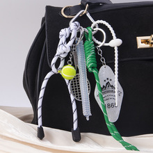 网球包包挂件运动系列钥匙扣棒球箱包挂饰miu系行李牌爱心登山扣
