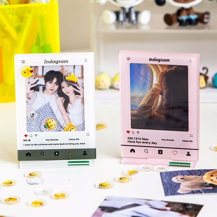 Acrylic small card display stand diy INS rocking music photo frame 3 inch creative card shooting album photo frame