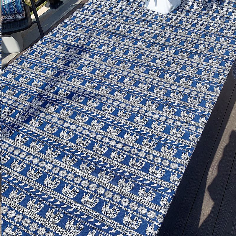 Flor azul porcelana tela de flor frágil alojamiento nacional retro algodón lino azul chino tela de mesa de estilo antiguo