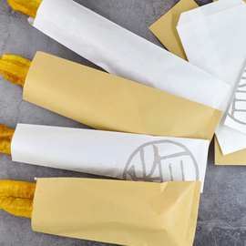 油条纸袋 烤串烤肠烧烤包装袋 糖葫芦袋长条袋500个 牛皮防油纸袋