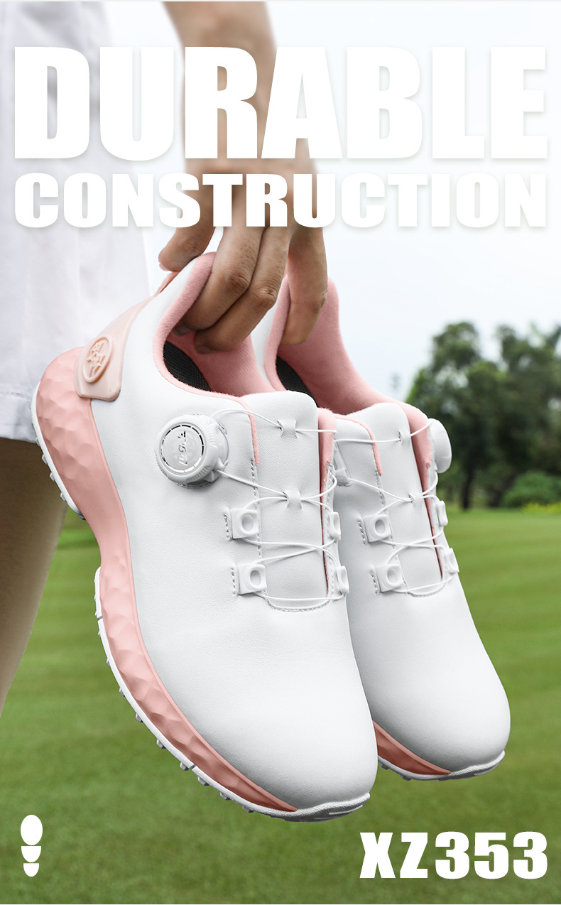 Giày golf nữ PGM chống thấm nước, núm vặn, đế foam êm — XZ353-xanh macaron, XZ353-Anh Đào tuyết trắng, XZ353-Hoa anh đào rơi Hồng chi tiết 14