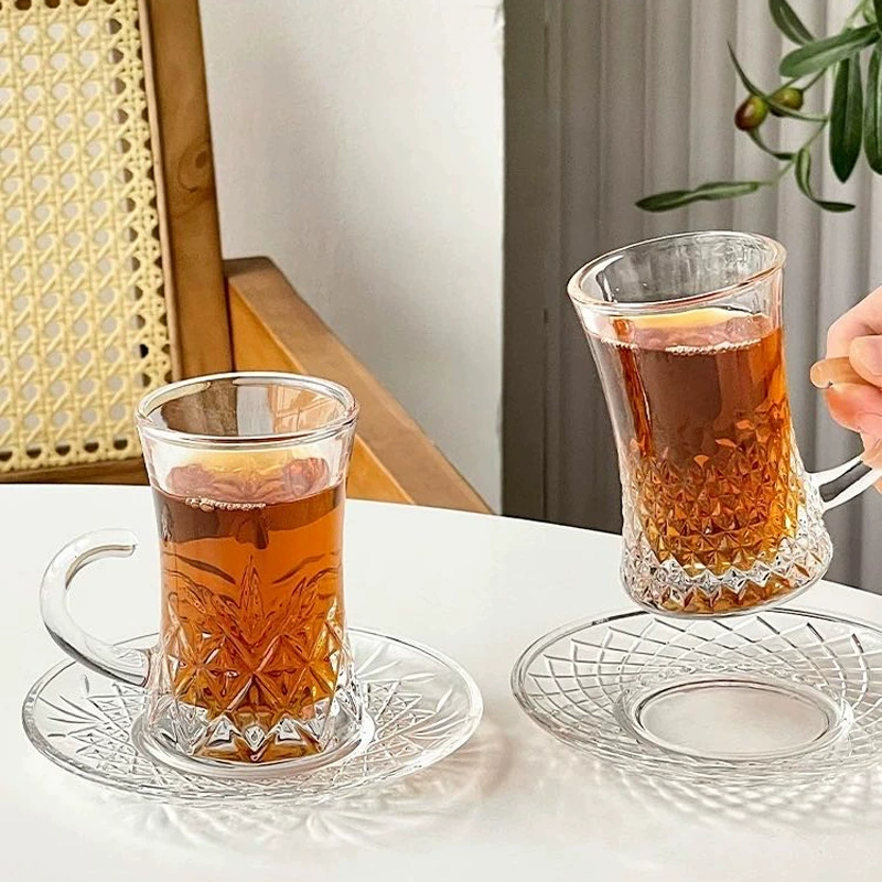 Стеклянный кофейный набор арабика, ароматизированный чай, чашка чая, красный (чёрный) чай, полуденный чай, европейский стиль