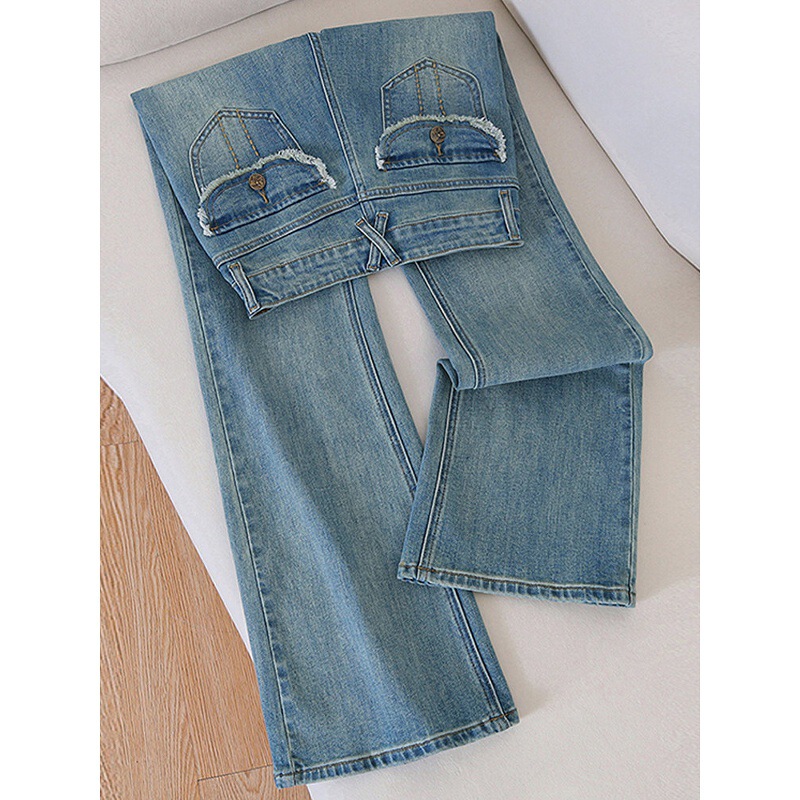 2026 Autumn New Plus Size Flared Jeans for Women, High Waist, Stretchy, Slimming, Straight Leg, Loose Fit