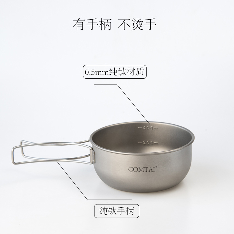 COMTAI titanio puro palillos mangos plegables platos platos portátiles al aire libre taza de montaña picnic platos picnic