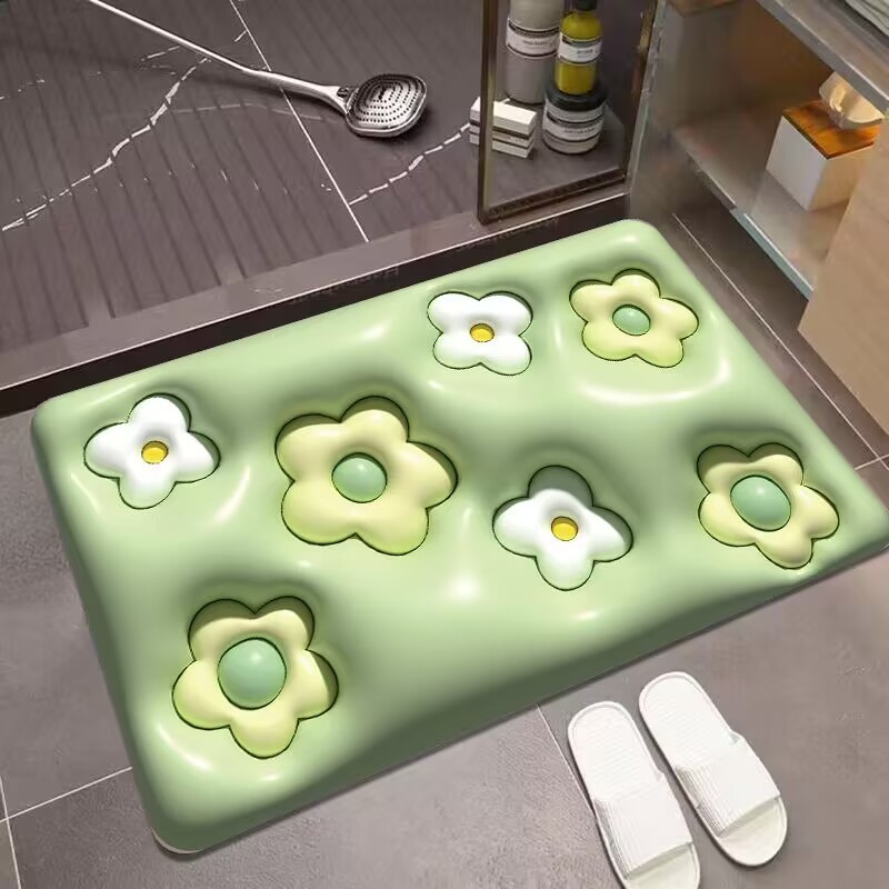 Alfombra de drenaje para cocina o baño, tejido absorbente, base antideslizante y superficie de goma suave