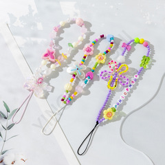 多巴胺彩色系列短款手機鏈時尚亞克力串珠手機掛繩ins韓版手機鏈