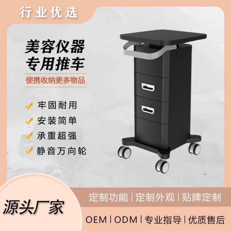 Beauty Salon Instrument Cart Mobile Desktop Small Bubble Workbench Storage Drawer Metal Hairdressing Tool Cart Hardware