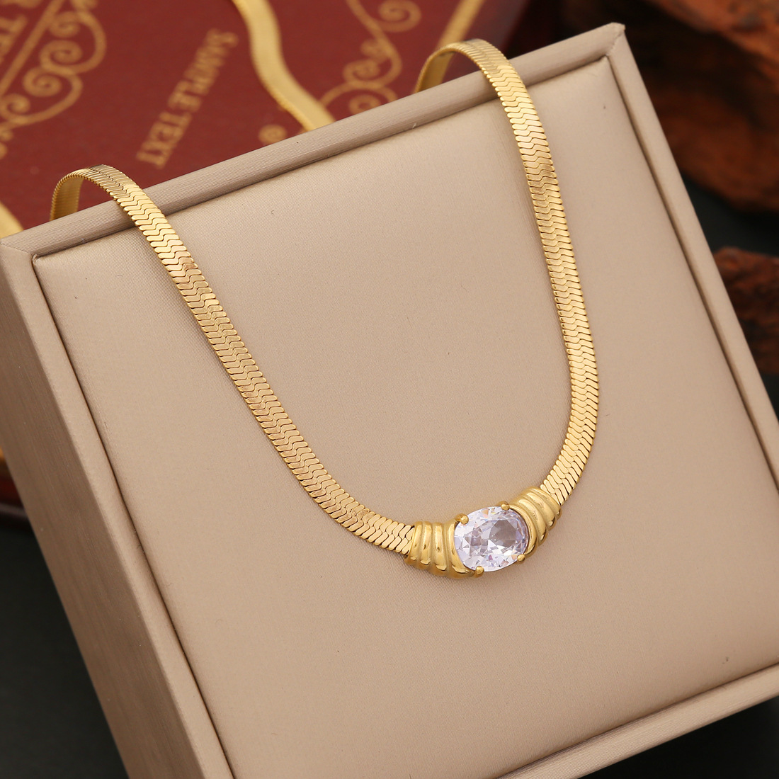 Simple Style Square Stainless Steel Inlay Zircon Jewelry Set