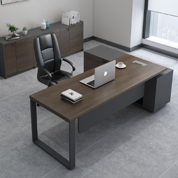 Wooden Boss Desk, Manager Computer Desk, Financial Single-Person Office Desk, Executive Desk, Office Furniture, Multi-Functional