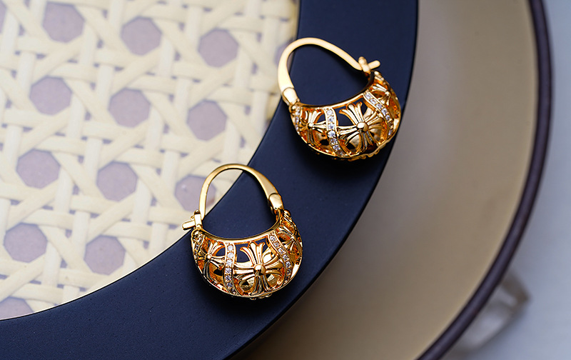 Fashion Geometric Copper Plating Artificial Diamond Earrings 1 Pair