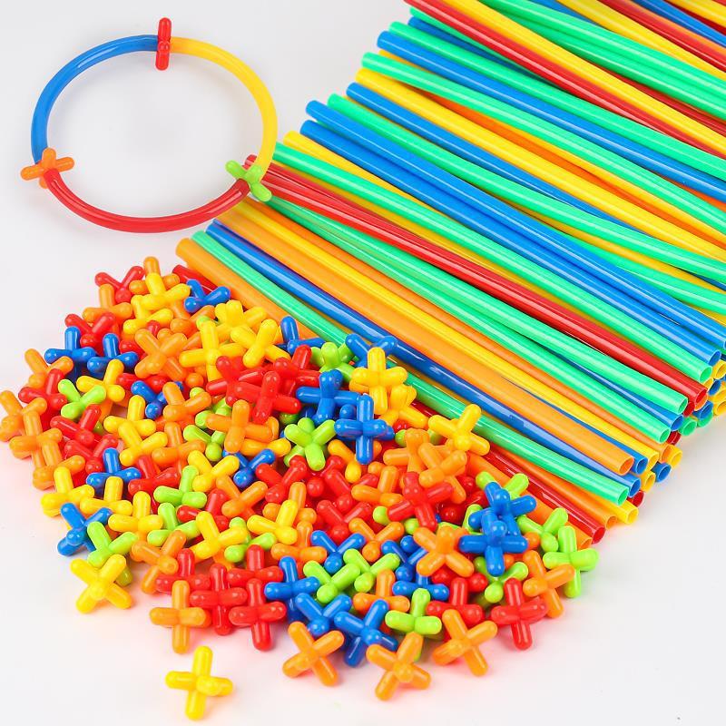 Children's Soft Straw Magic Smart Stick Building Blocks Building and Splicing DIY Toddler Educational Building and Splicing Toys Assembly