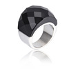 Ring, brand glossy multicoloured crystal suitable for men and women, simple and elegant design, 18 carat white gold, European style