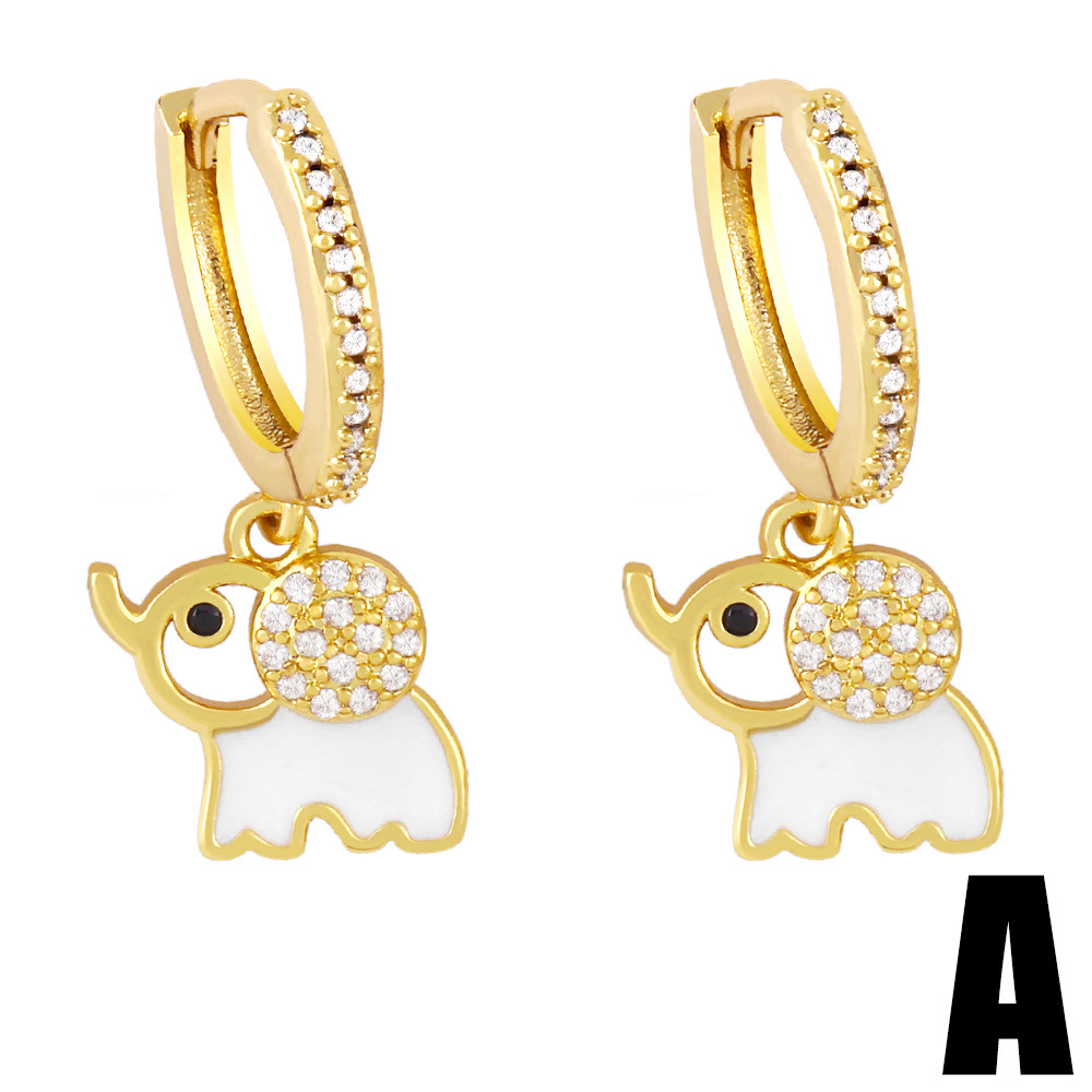 Letter Love Elephant Earrings Niche Design Earrings European And American New Earrings display picture 3