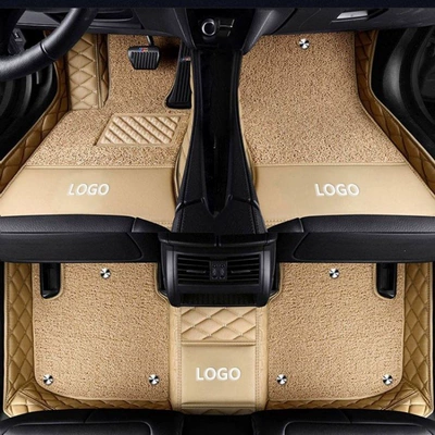 Suitable for Audi A3, Modelə uyğun ayaqaltı - audi-a4-2004-2008-double-layer-beige-beige-silk-loop