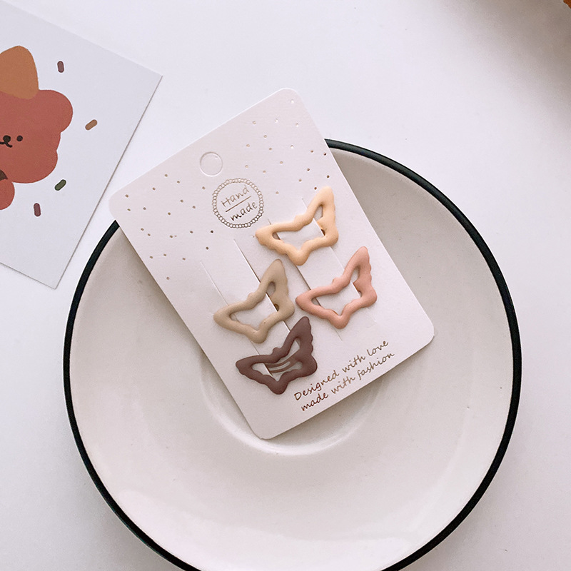 15g Weight Hair Clip Hair Accessories Type 1 Set Quantity Holiday, Daily, Selfie Occasion Metal Material Geometric Pattern Women's Gender Sweet Style New One Card 4 Versatile Basic Frosted Dripping Cream Tea Color BB Clip Five Stars Lovely Heart-Shaped Hair Clips Hair Accessories 7