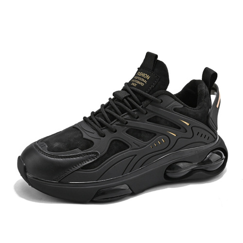 Black cushioned running shoes for men, summer 2024 new dad shoes for men, running and work shoes, height-increasing Putian shoes, spring and autumn