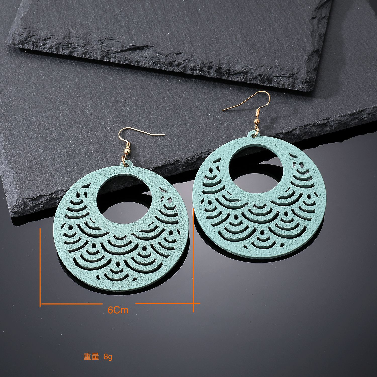 1 Pair Ins Style Geometric Handmade Wood Drop Earrings display picture 5