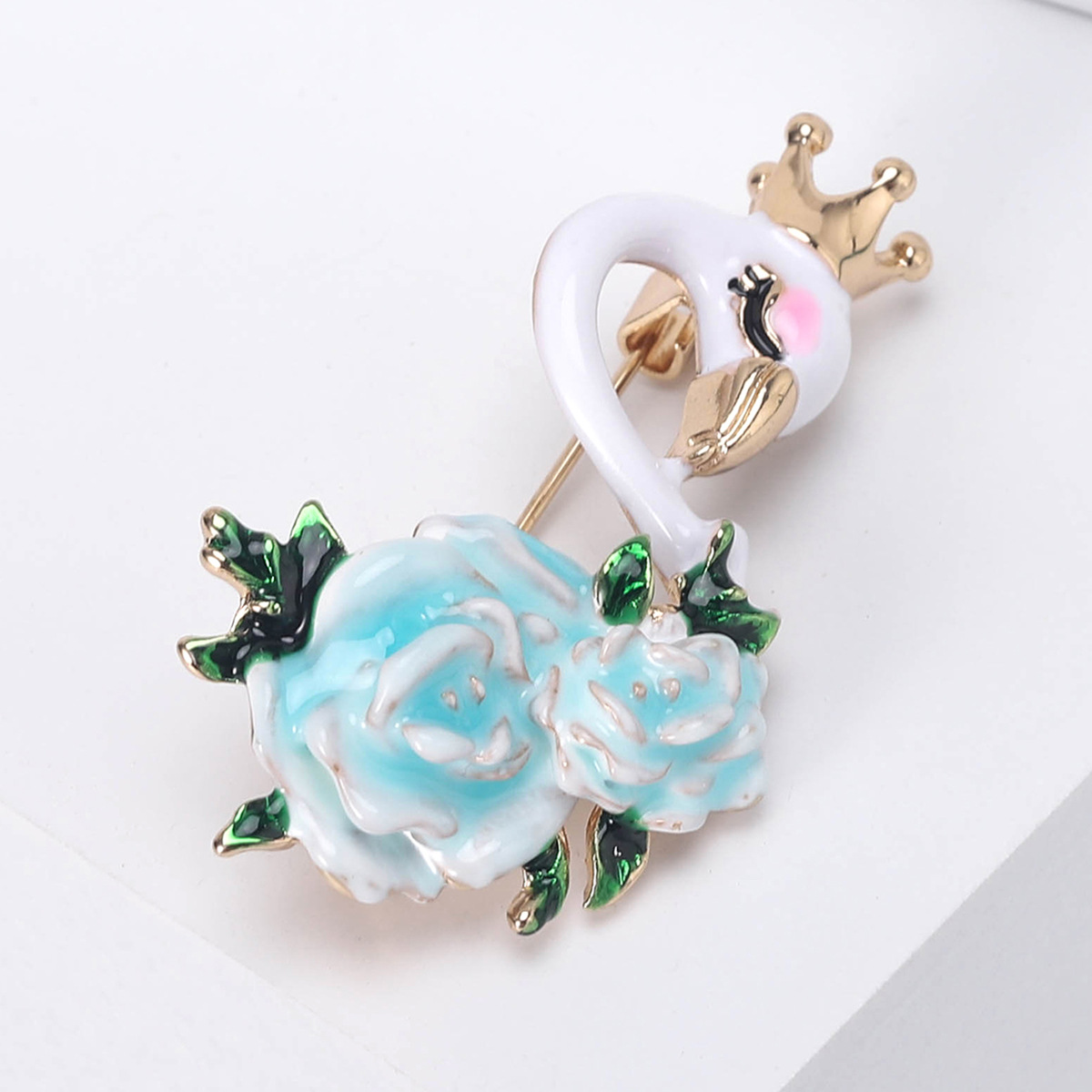 Alloy Material Swan Pattern Elegant Cute Pin Swan Alloy Enamel Women's Brooches