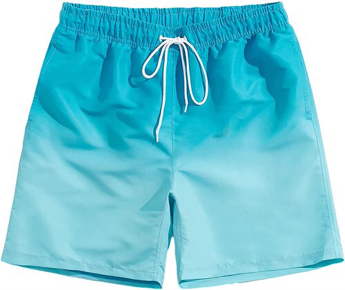 Summer Style 3D Digital Print Gradient Men's Casual Beach Shorts Four-way Stretch Shorts for Outerwear